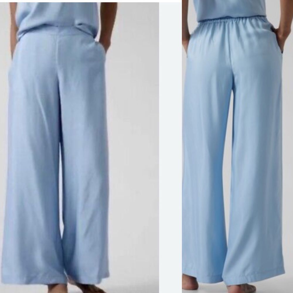Athleta Blue Calm Cool Wide Leg Casual Lounge Pants M